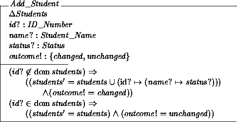 Entry of a New Student